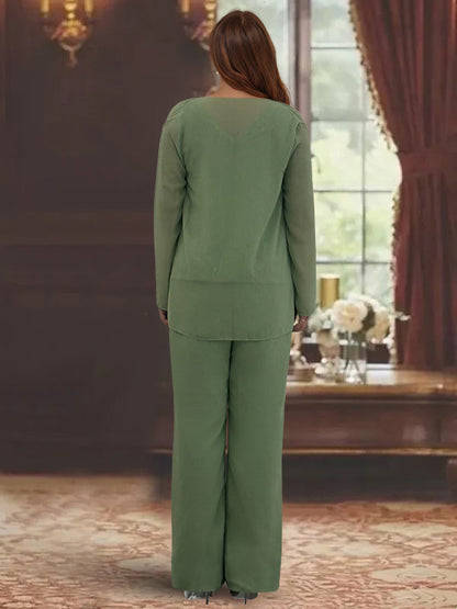 Chiffon Mother of the Bride Pantsuits with Jacket