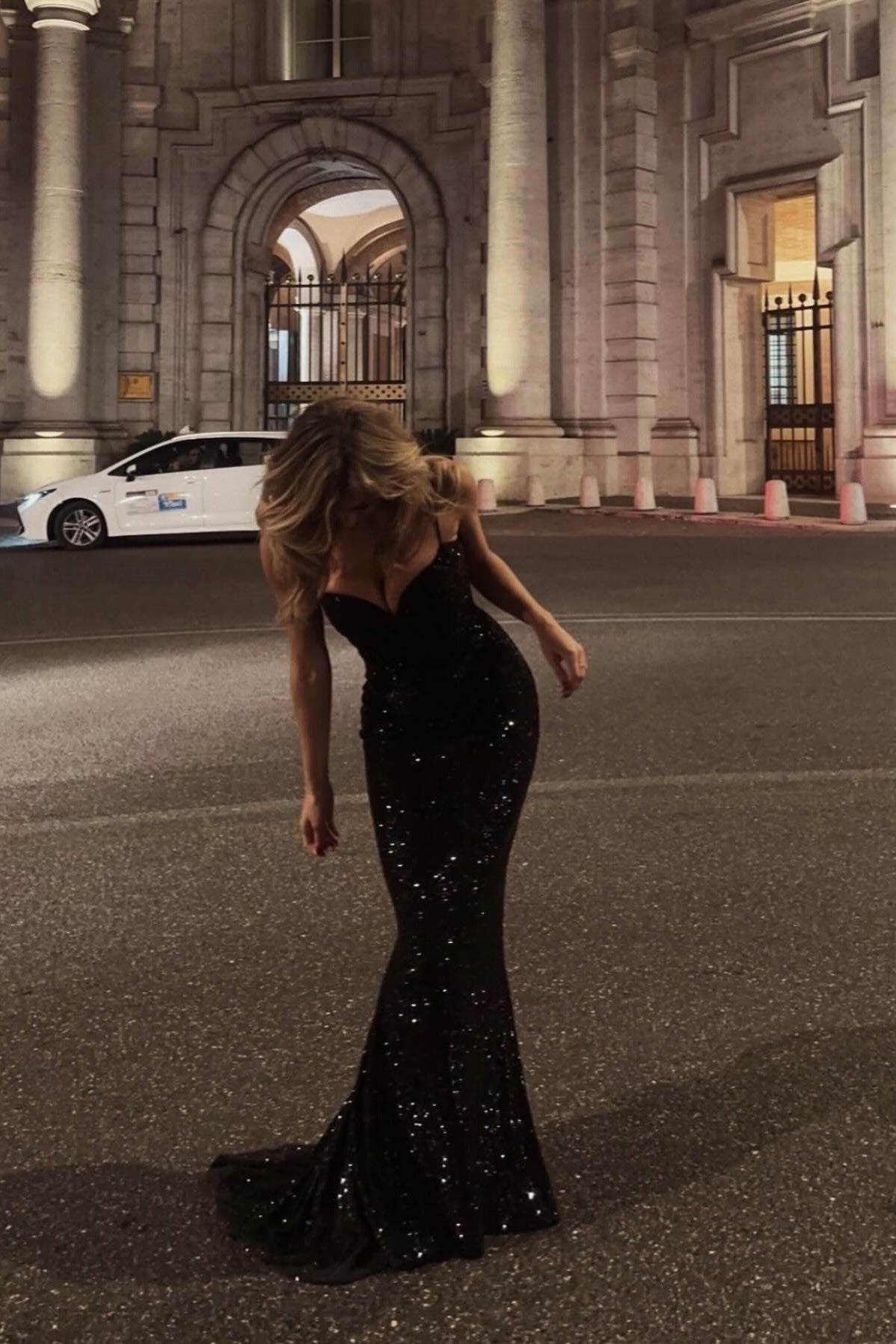 Sparkly Mermaid Spaghetti Straps Red Sequins Long Prom Dress