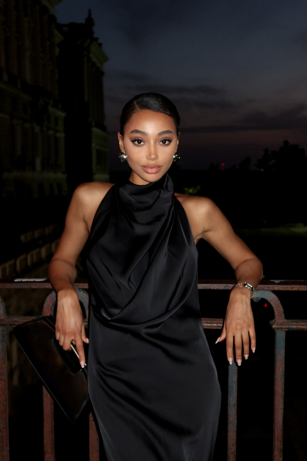 Halter Sleeveless Mermaid Black Evening Dress