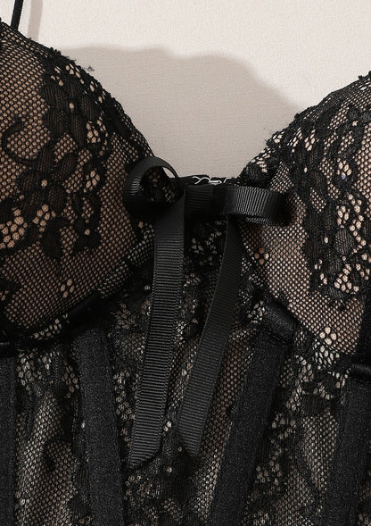 Black Lace Appliques Mermaid Evening Dress