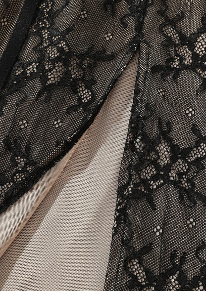 Black Lace Appliques Mermaid Evening Dress