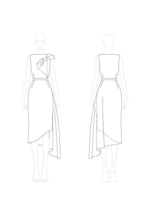 Wedding Guest Semi-Formal Dress Pink Sleeveless Bow Asymmetrical Midi Dress