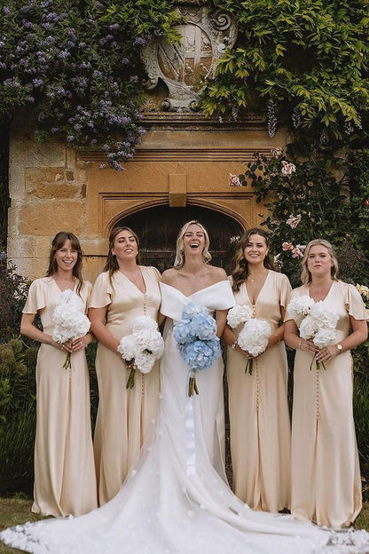 Off The Shoulder Mermaid Long Wedding Dress With Detachable Train