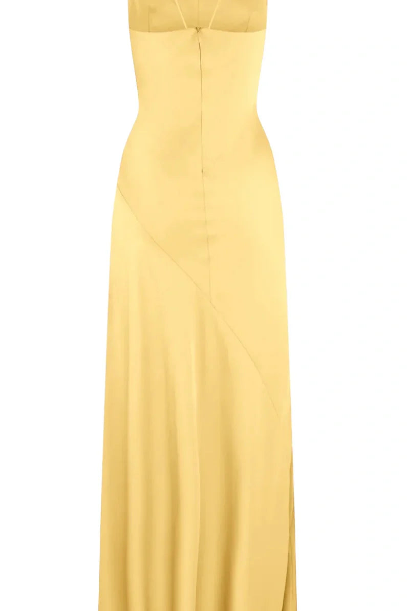 Simple Sheath Spaghetti Straps Pink Long Party Dress with Split Front