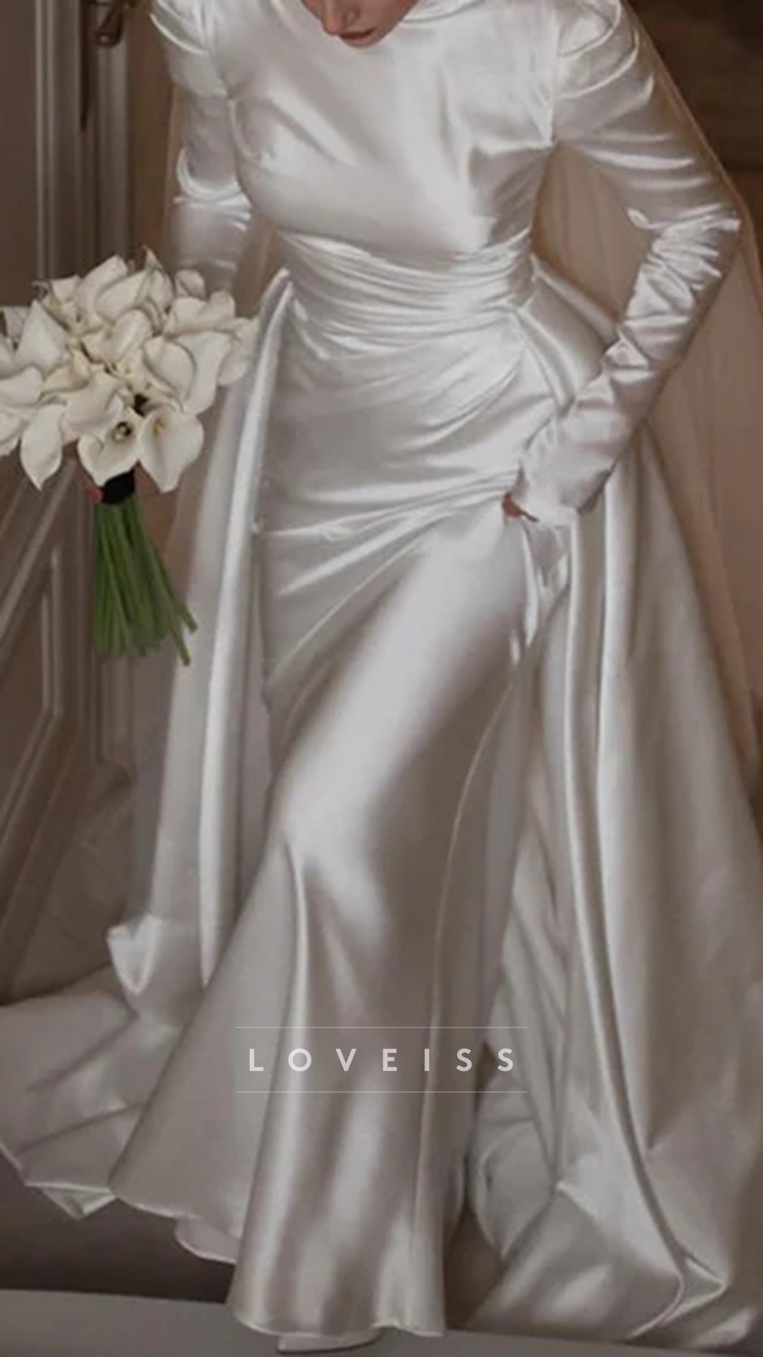 Modest Arabic Muslim Wedding Dresses Long Sleeves