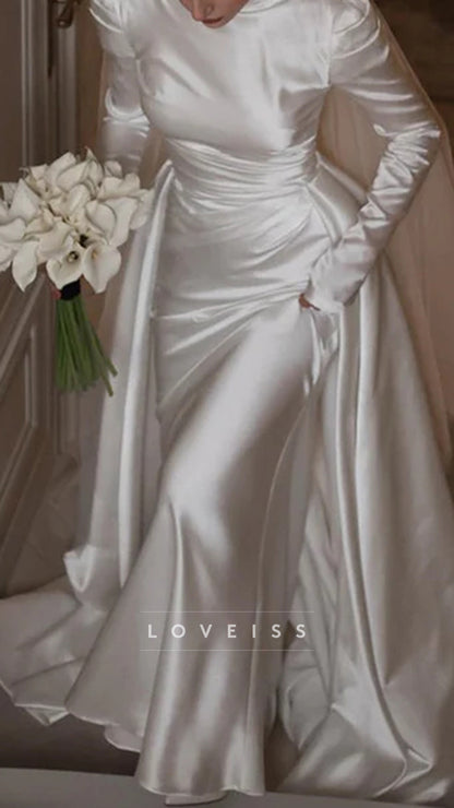 Modest Arabic Muslim Wedding Dresses Long Sleeves