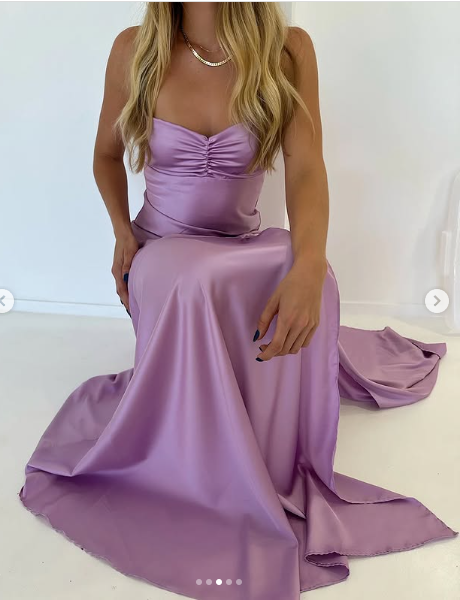Sexy Mermaid Straps Lilac Slit Long Prom Dress