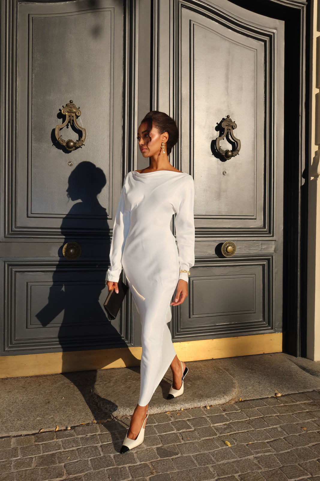 Bateau Long Sleeves Sheath Evening Dress