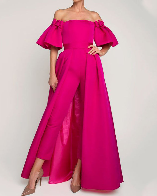 Big swing ruffled tube top jumpsuit - 01