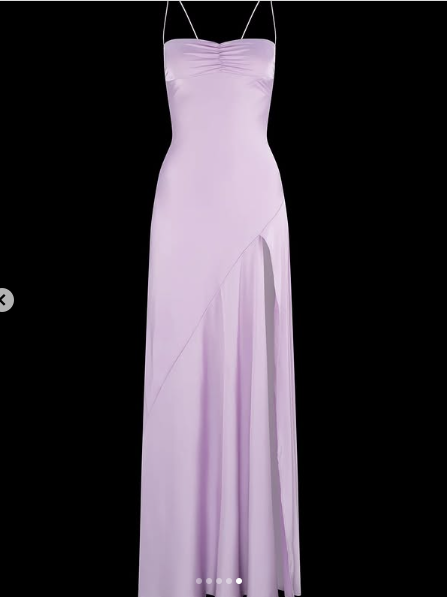 Sexy Mermaid Straps Lilac Slit Long Prom Dress