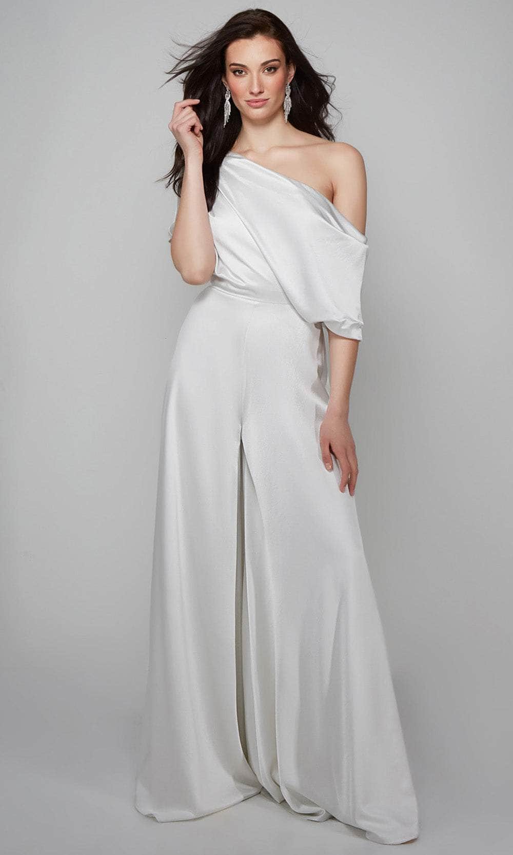 Alyce Paris 70019 - One Shoulder Wide Leg Jumpsuit