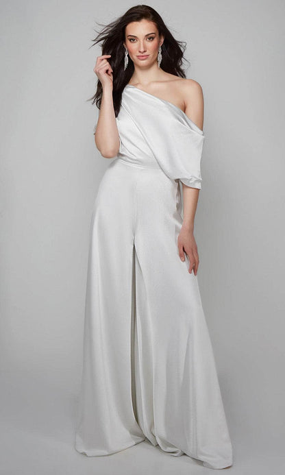 Alyce Paris 70019 - One Shoulder Wide Leg Jumpsuit