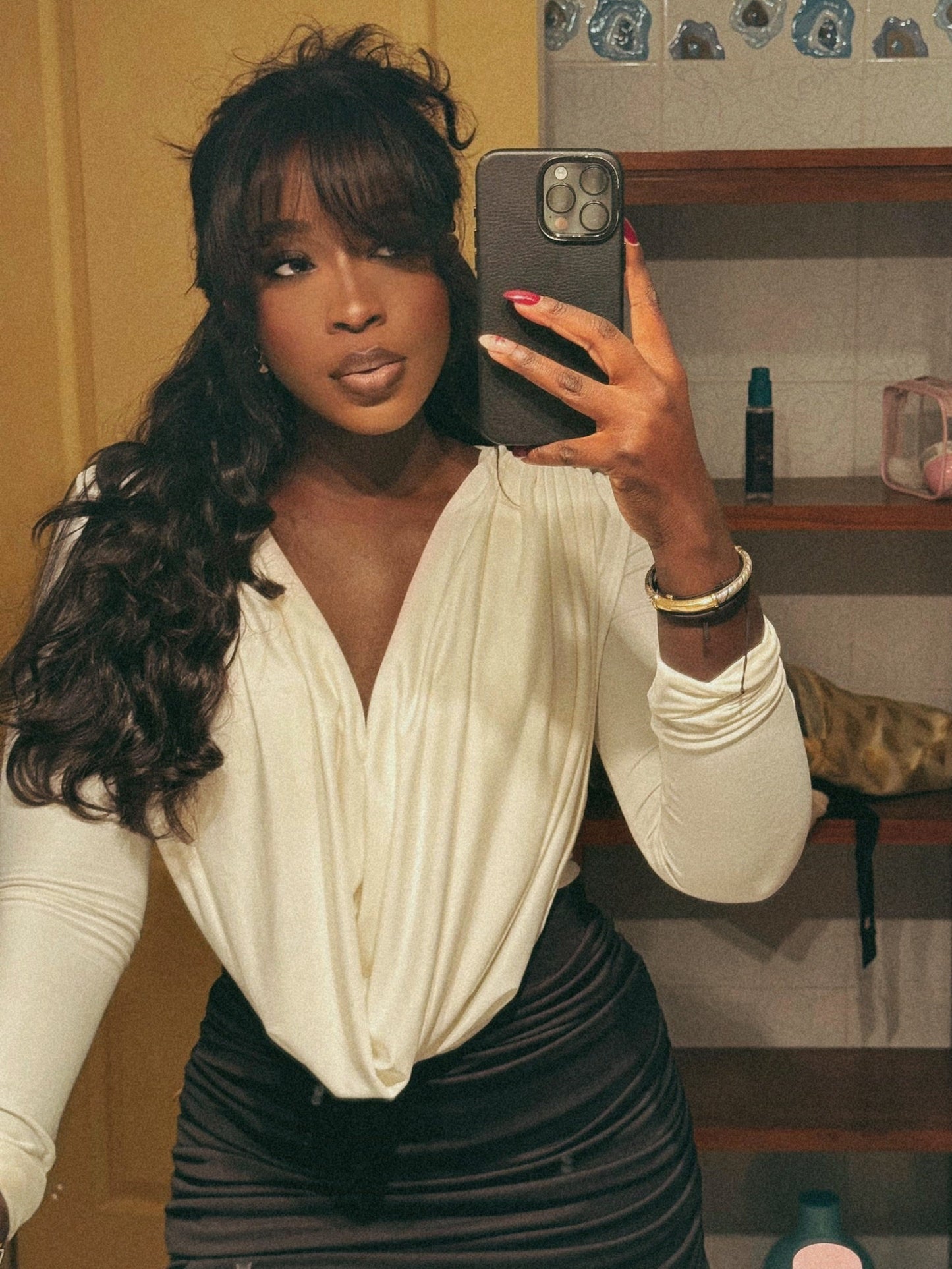 V-Neck Long Sleeves Mermaid Evening Dress