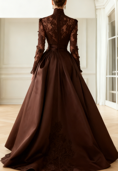 High Neck Long Sleeves Appliques Jumpsuits