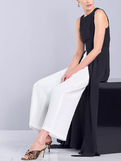 Contrast Sleeveless Jumpsuit