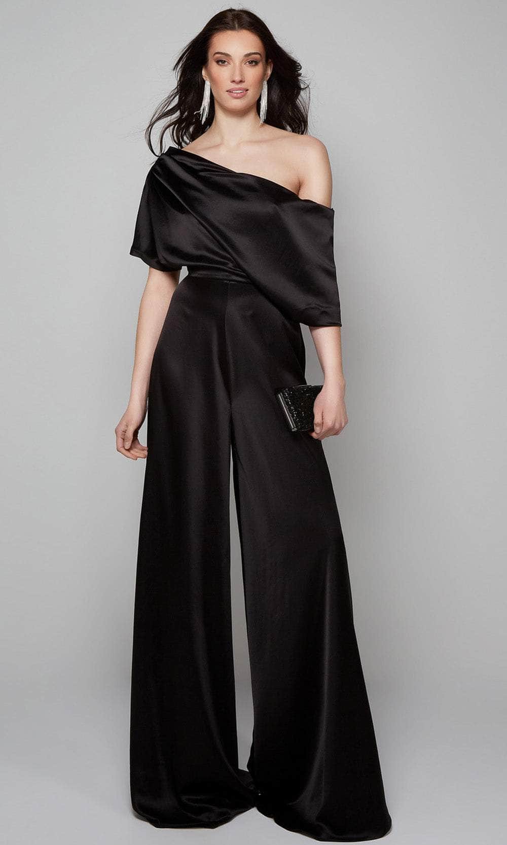 Alyce Paris 70019 - One Shoulder Wide Leg Jumpsuit