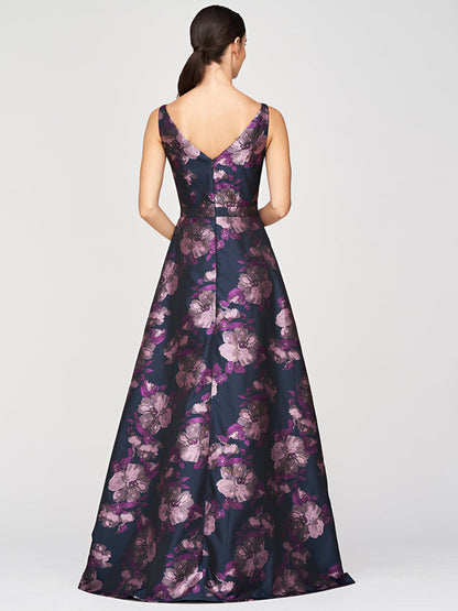 Crew Neck Sleeveless Printed Jumpsuit