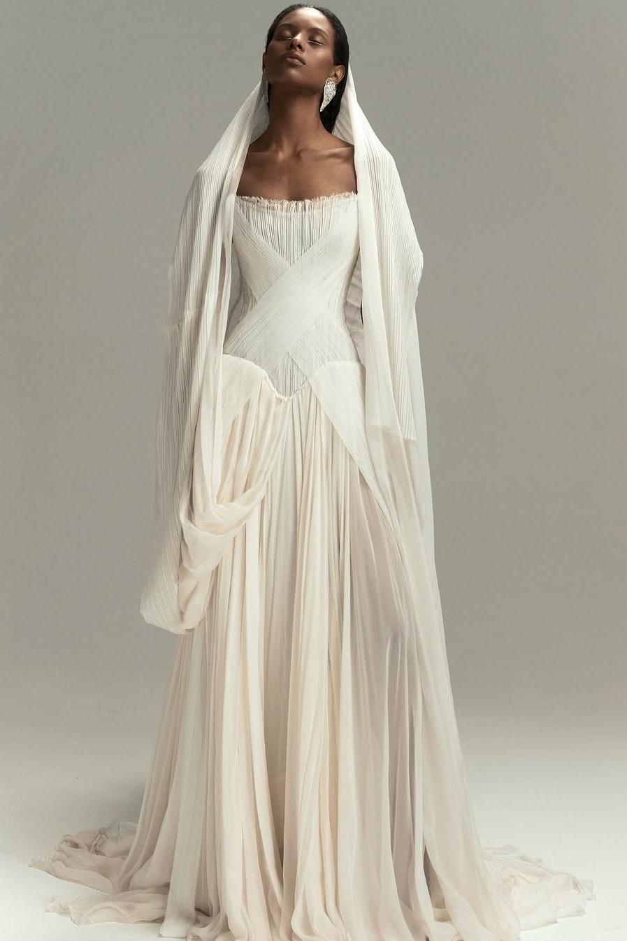 Lussooy Purple Simple Split Mermaid Strapless Prom Dress