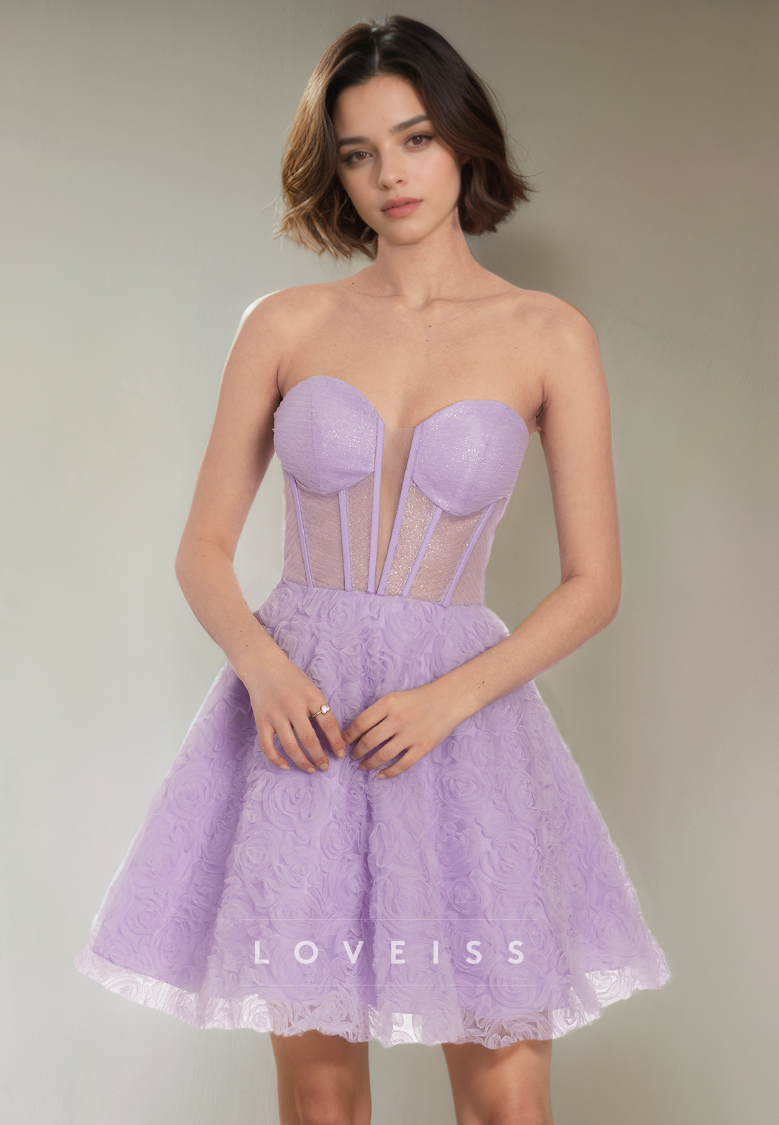 A Line V Neck Tulle Homecoming Dress Short Graduation Dress