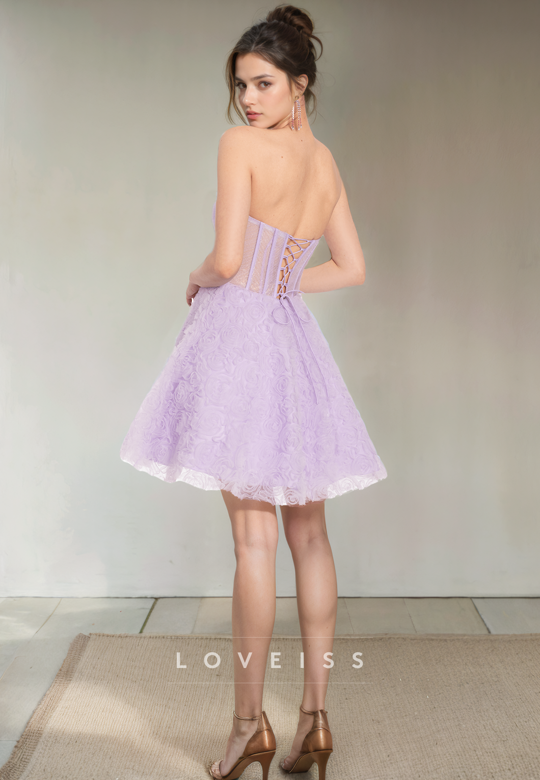 A Line V Neck Tulle Homecoming Dress Short Graduation Dress