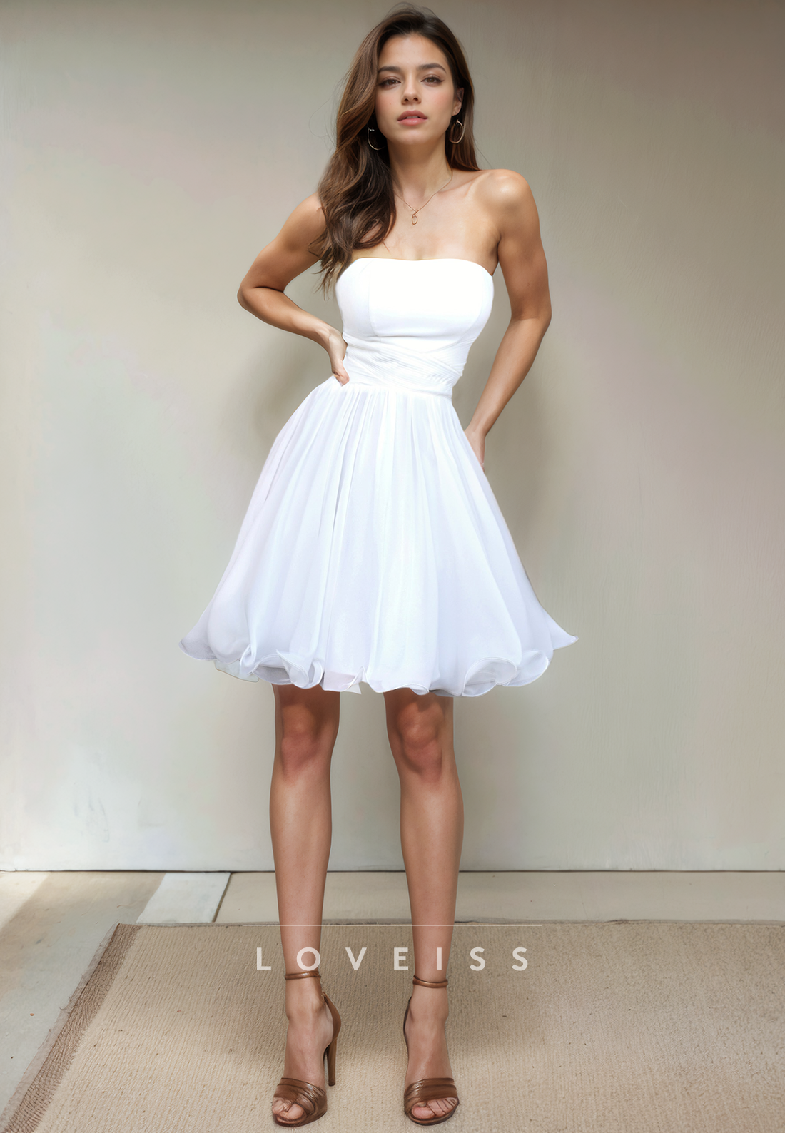 A Line Strapless Short Homecoming Dress Cute Graduation Dress