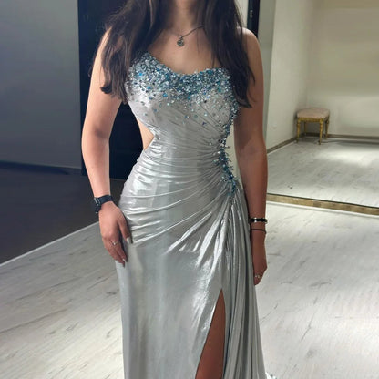 One-Shoulder Beaded Mermaid Luxury Dubai Evening Gown