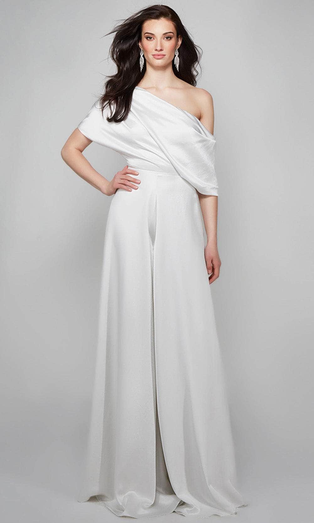Alyce Paris 70019 - One Shoulder Wide Leg Jumpsuit