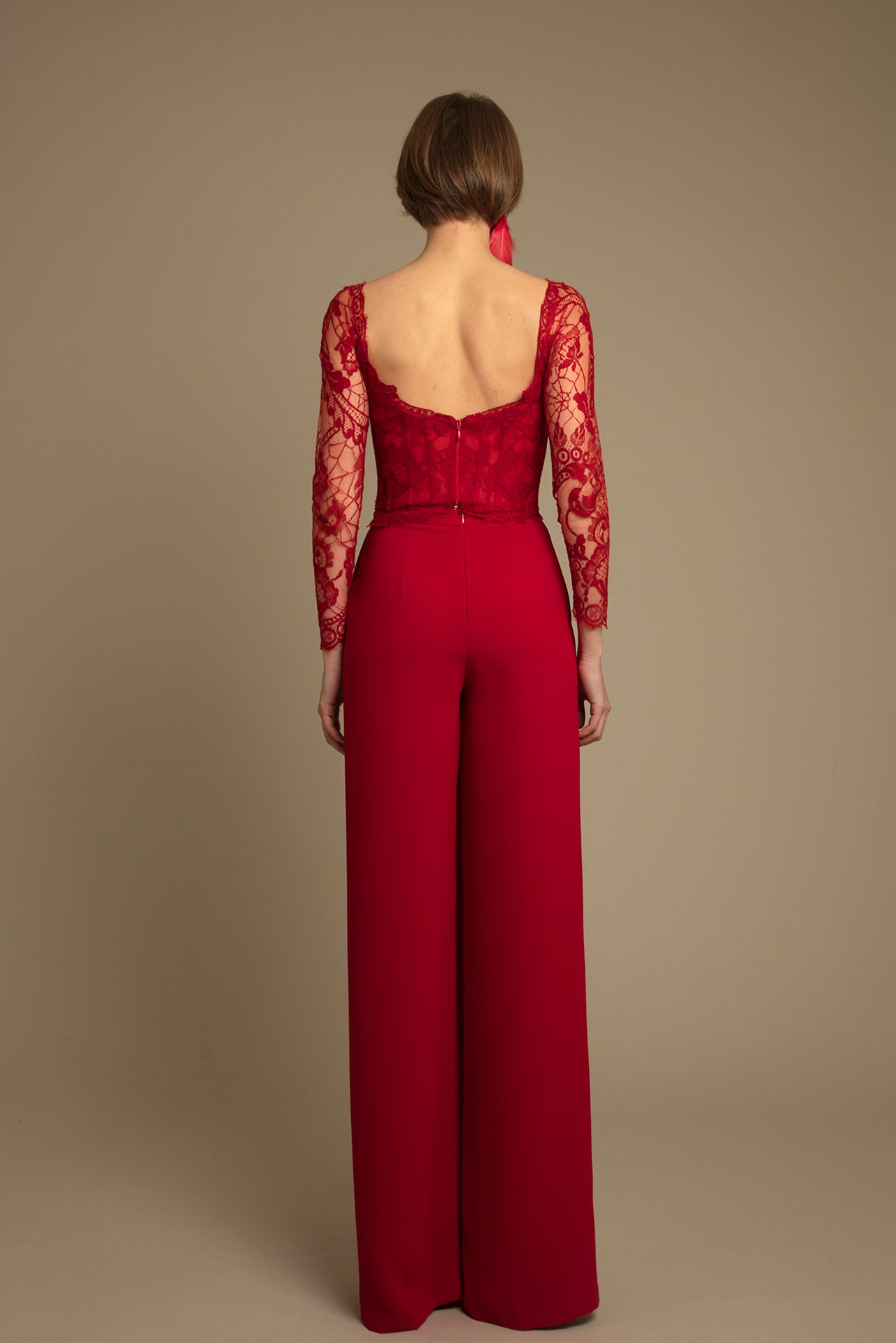 Long sleeves lace top with pants