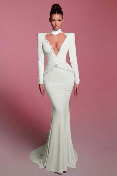 Lussooy Beautiful Spaghtti Strap Sleeveless Split Slim Prom Dress with Sequins