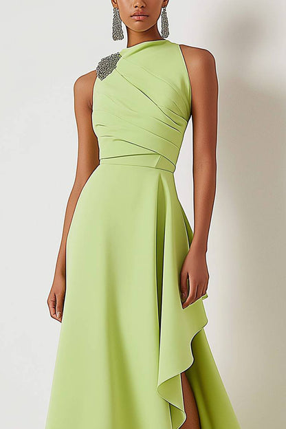 Wedding Guest Party Dress Sage Green Sleeveless Maxi Dress