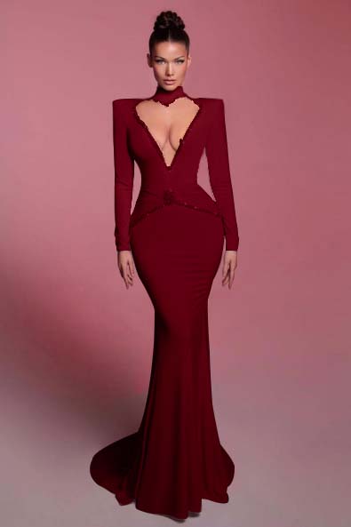 Lussooy Satin Beautiful Blushing Pink Sleeveless Strapless Long Split Prom Dress with Ruffles