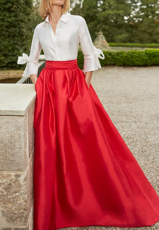 A-Line V-Neck Quarter Sleeves Sleek Satin Elegant Mother of the Bride Dress