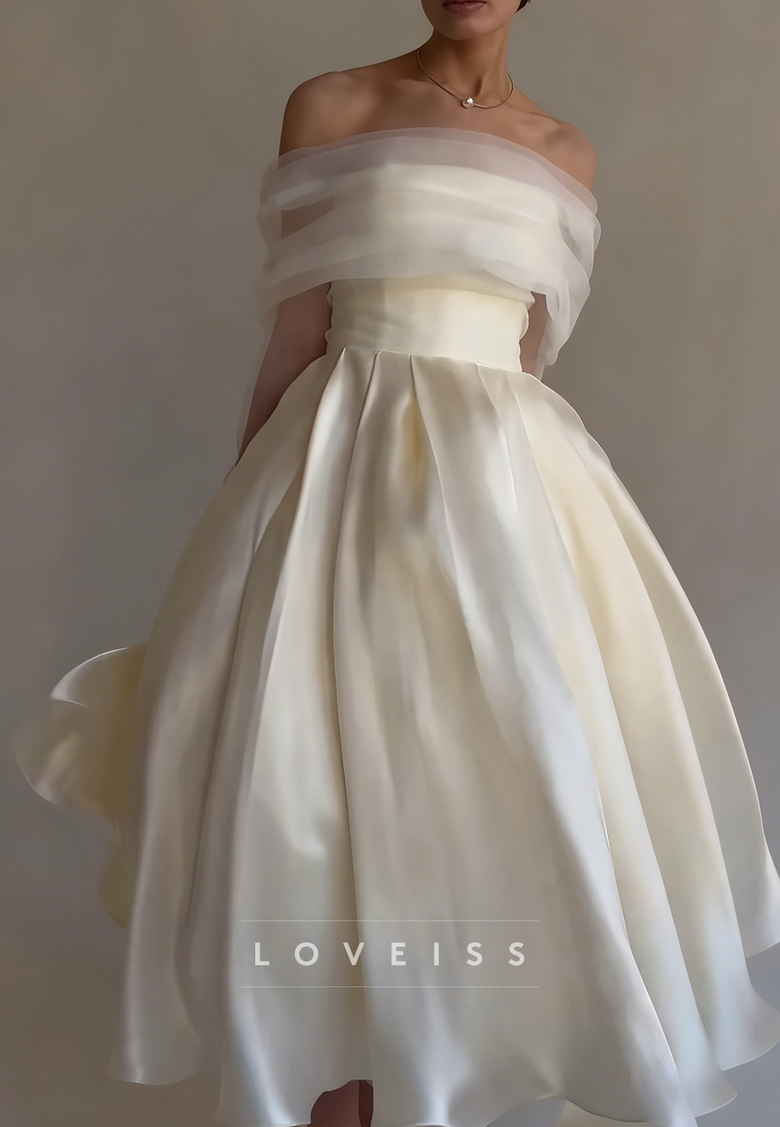 Off-Shoulder Long Sleeves A-Line Evening Dress