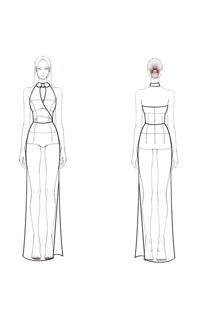 Fall Wedding Guest Dress Light Blue Halter Sleeveless Slit Maxi Dress