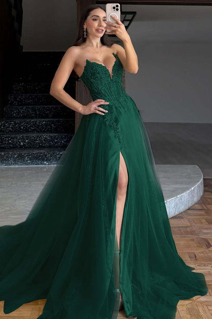 Lussooy Stunning Champagne Strapless Sleeveless Beaded Prom Dress with Scarf