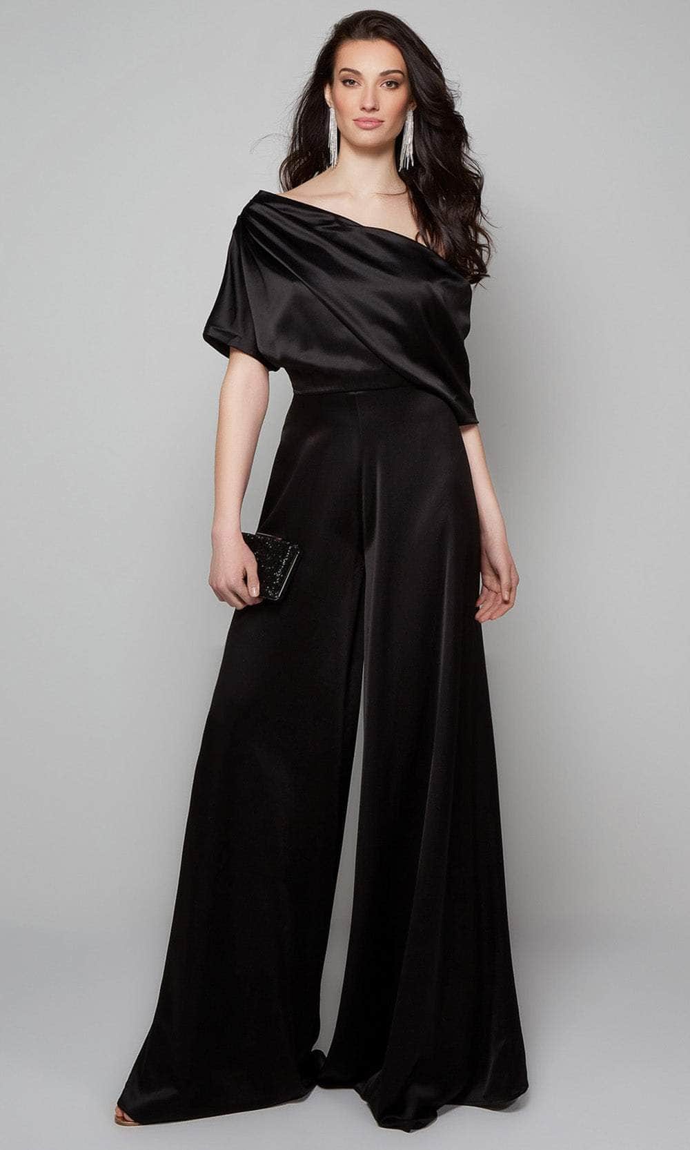 Alyce Paris 70019 - One Shoulder Wide Leg Jumpsuit