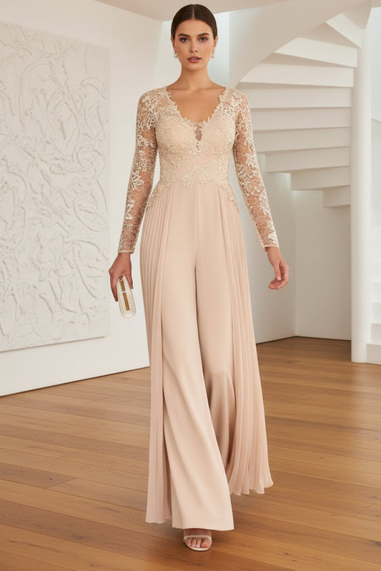 Jumpsuits Mother of Bride Lace Appliques