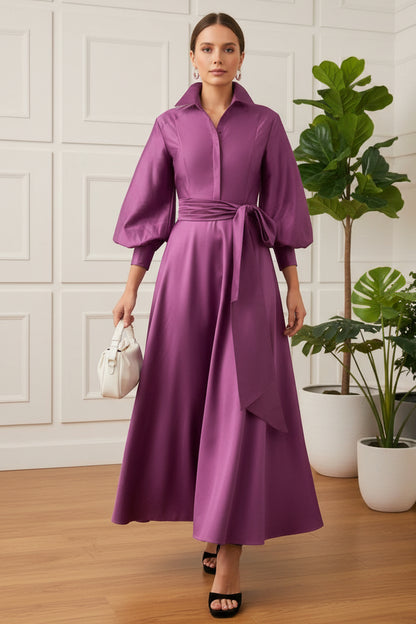 V-Neck Long Sleeves A-Line Mother of Bride Dress