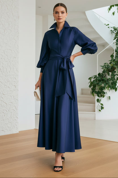 V-Neck Long Sleeves A-Line Mother of Bride Dress