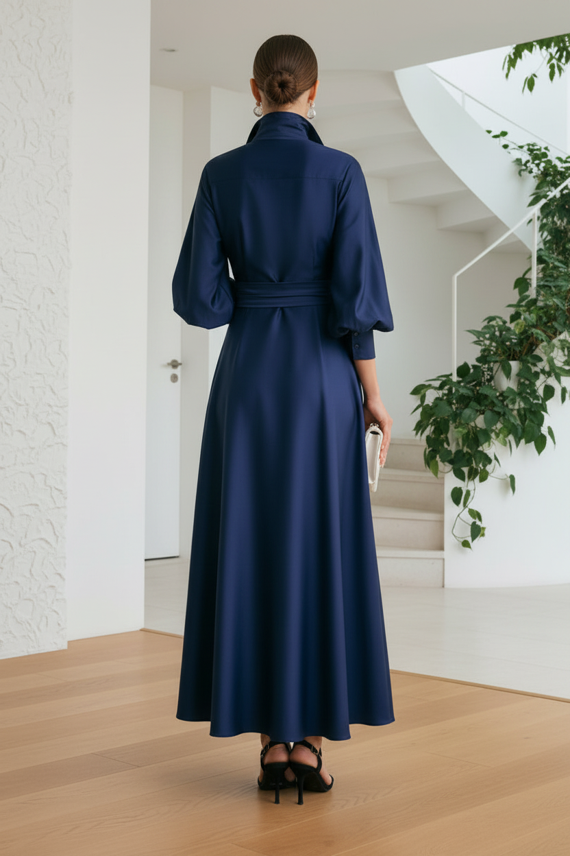 V-Neck Long Sleeves A-Line Mother of Bride Dress