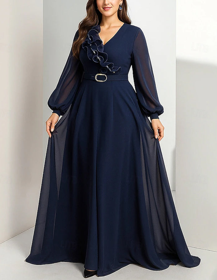 Gold Satin Off-the-shoulder Long Sleeves Maxi Dress