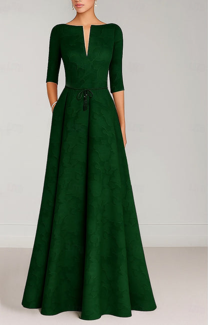 A-Line Floor Length Formal Dresses Flare Dress Mother of the Bride Dress