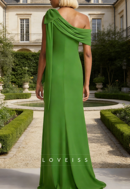 Asymmetrical Sleeveless Sheath Evening Dress
