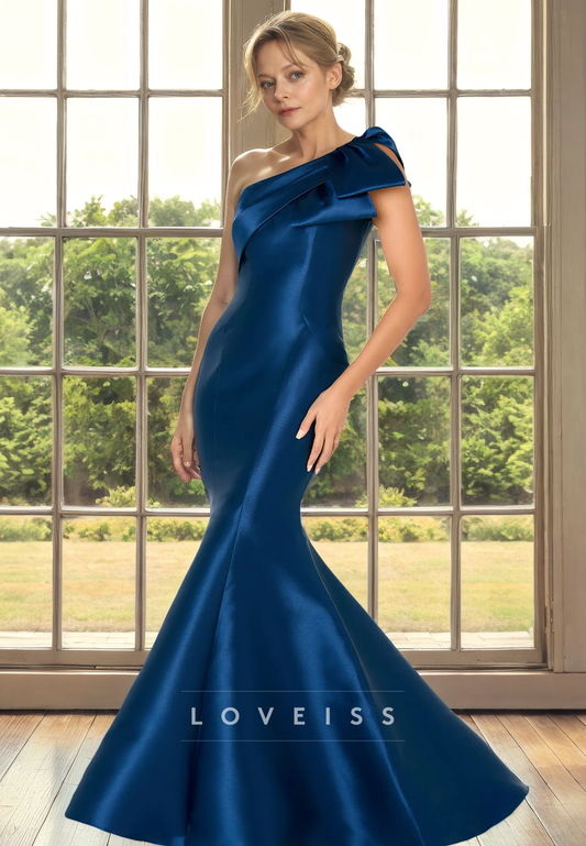 Asymmetrical Sleeveless Sleek Mermaid Mother of Bride Dress