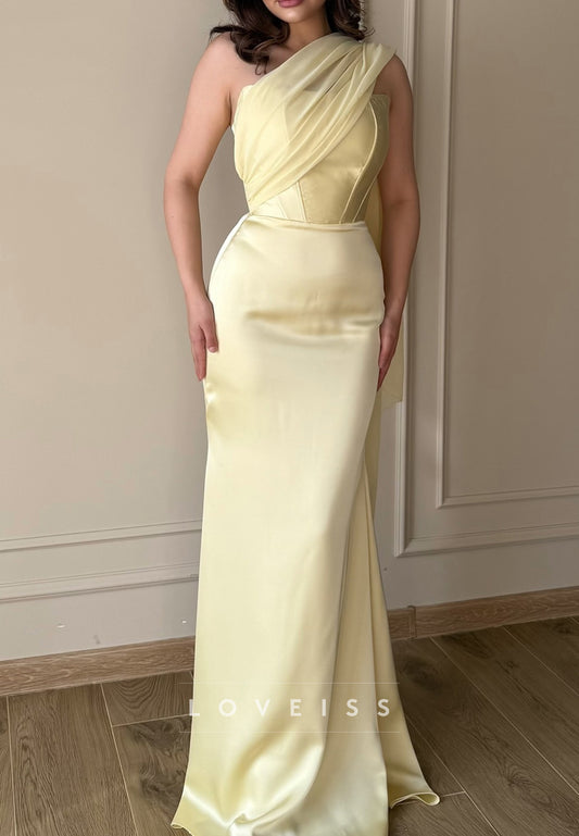 Asymmetrical Sleeveless Sleek Sheath Prom Dress