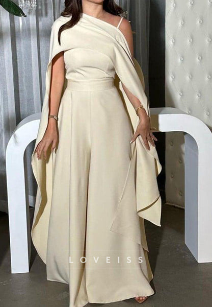 Asymmetrical Spaghetti Straps Jumpsuites