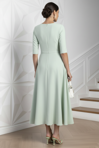 V-Neck  Long Sleeves A-Line 3D Floral A-Line Cocktail Dress