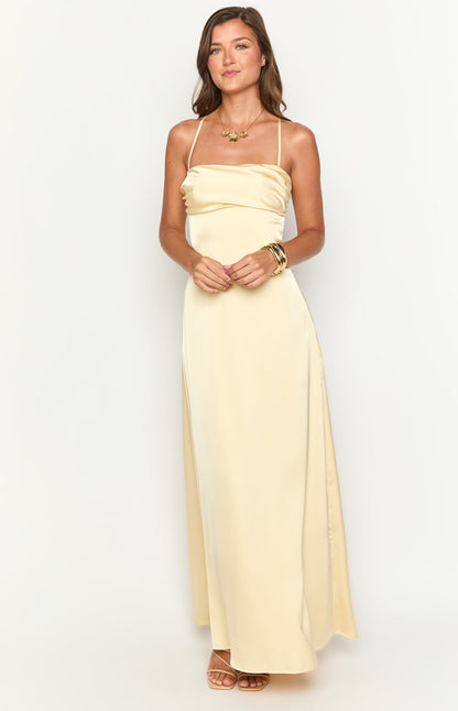 Square Spaghetti Straps Sleek Sheath Prom Dress