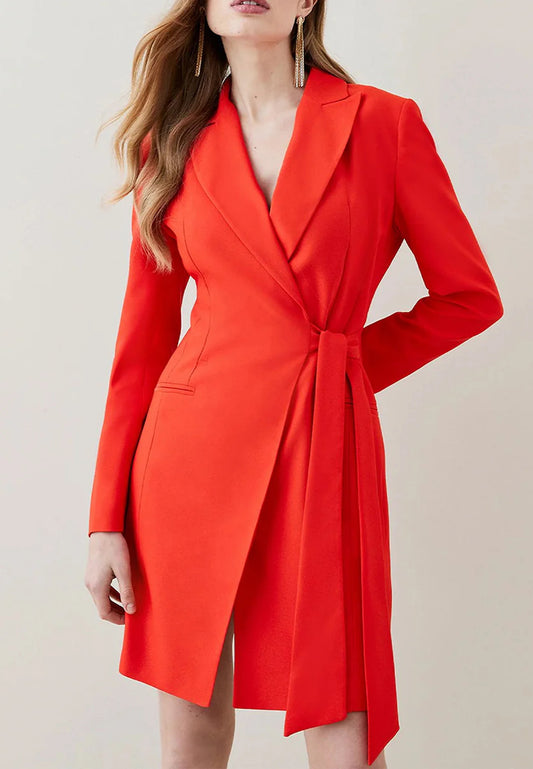 Blazer Dress Long Sleeves Sheath Short Midi Dress