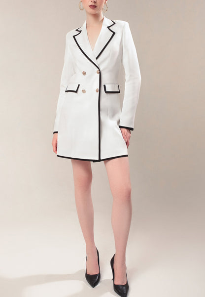Blazer Long Sleeves Button Sheath Short Mini Dress